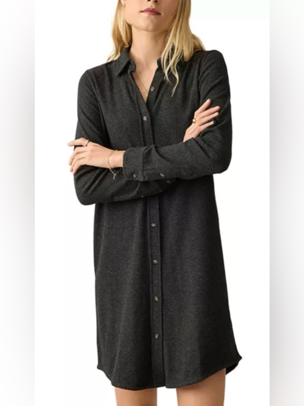 Faherty Legend Charcoal Shirtdress
